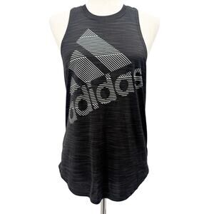 Adidas black with white logo Tank Top women's MEDIUM athletic workout wear